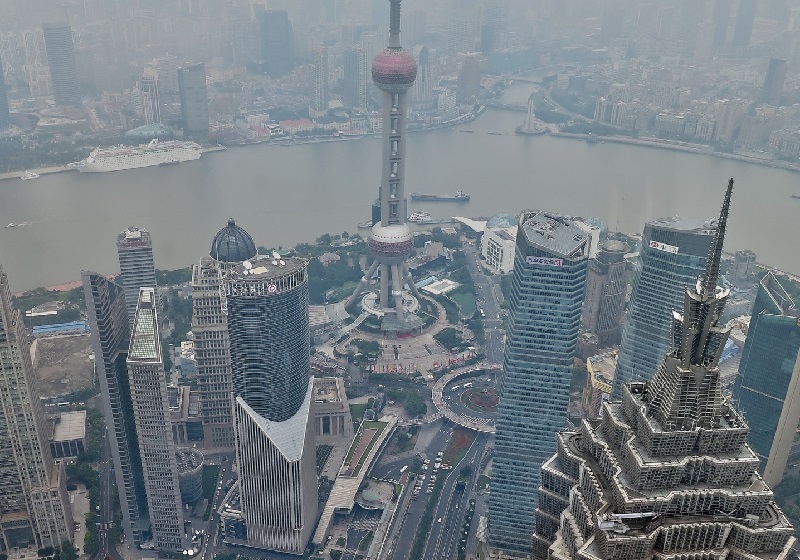 Air pollution in Shanghai.
